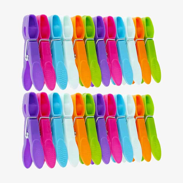 48Pcs Clothes Pegs for Washing Line - Strong Grip, Windproof Plastic Clothespins for Home Laundry