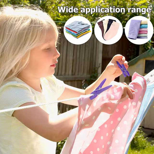 48Pcs Clothes Pegs for Washing Line - Strong Grip, Windproof Plastic Clothespins for Home Laundry