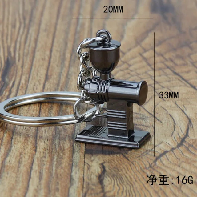 Coffee Tamper Keychain - Moka Pitcher Handle & Espresso Accessories Keyring, Creative Coffee Ware Gift