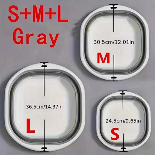 Collapsible Washing Up Bowl - Folding Wash Basin with Hanging Hole, Perfect for Hiking, Travel, Picnic, and Kitchen Use