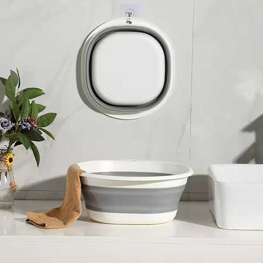 Collapsible Washing Up Bowl - Folding Wash Basin with Hanging Hole, Perfect for Hiking, Travel, Picnic, and Kitchen Use