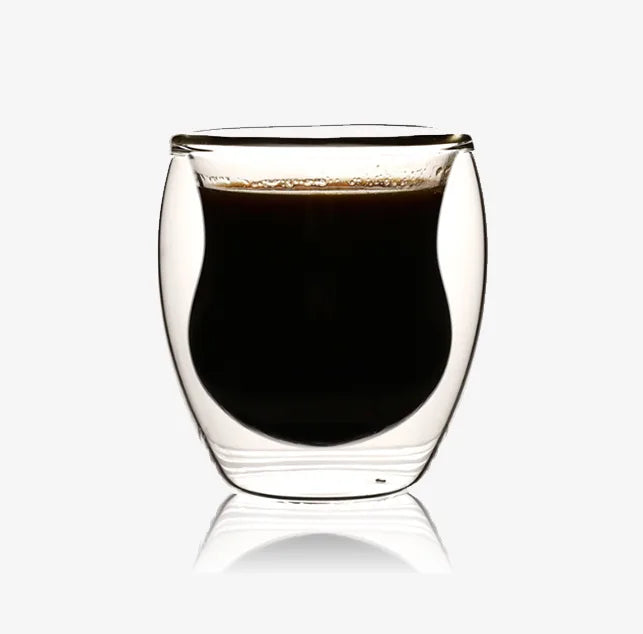 80ml Colored Mini Double Wall Espresso Coffee Cups – Modern Antique Glass Mugs Set for Custom Drinks