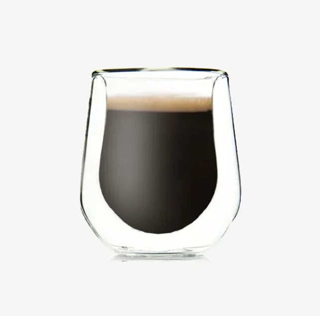 80ml Colored Mini Double Wall Espresso Coffee Cups – Modern Antique Glass Mugs Set for Custom Drinks
