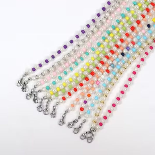 قلادة من الخرز الملون مصنوعة يدويًا بطول 6 مم للنساء (EGN147)