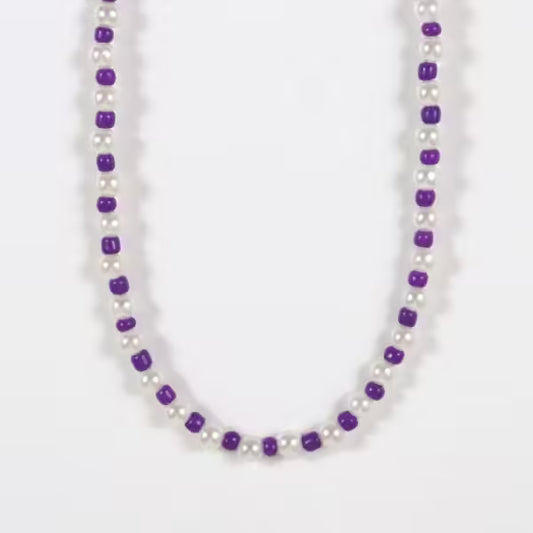 قلادة من الخرز الملون مصنوعة يدويًا بطول 6 مم للنساء (EGN147)