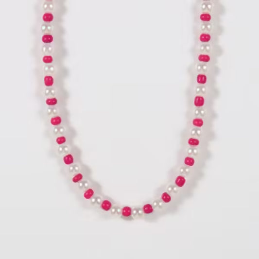 قلادة من الخرز الملون مصنوعة يدويًا بطول 6 مم للنساء (EGN147)