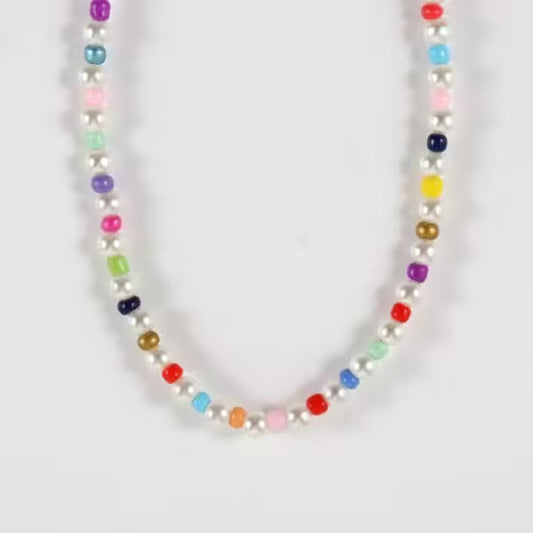 قلادة من الخرز الملون مصنوعة يدويًا بطول 6 مم للنساء (EGN147)