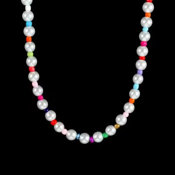 Collier rond de perles colorées (EGN198)
