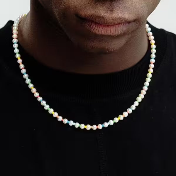 Collier rond de perles colorées (EGN198)