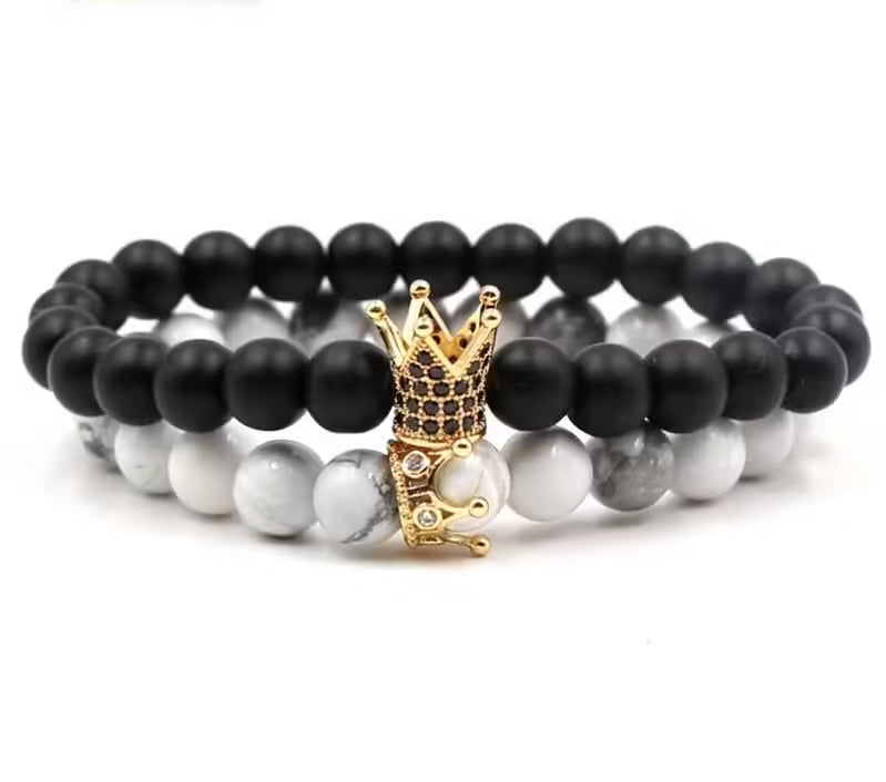 Couple Crown Beads Bracelet (EGBT180)