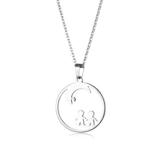 Collier en acier inoxydable Lune et Étoile pour couples amoureux (EGN177)