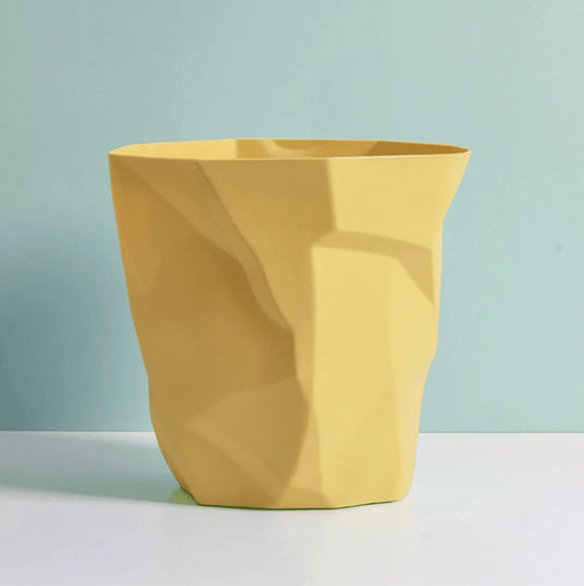 Creative Irregular Bathroom Trash Can – Nordic Style Open-Top Wastebasket – Geometric Decorative Rubbish Bin for Household & Office (Multi-Color)