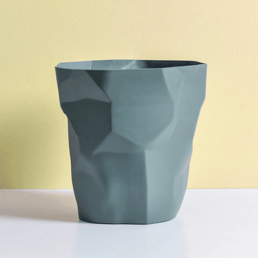 Creative Irregular Bathroom Trash Can – Nordic Style Open-Top Wastebasket – Geometric Decorative Rubbish Bin for Household & Office (Multi-Color)