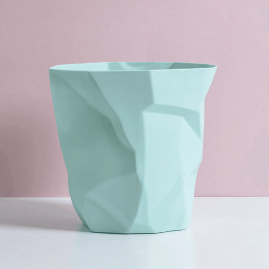 Creative Irregular Bathroom Trash Can – Nordic Style Open-Top Wastebasket – Geometric Decorative Rubbish Bin for Household & Office (Multi-Color)