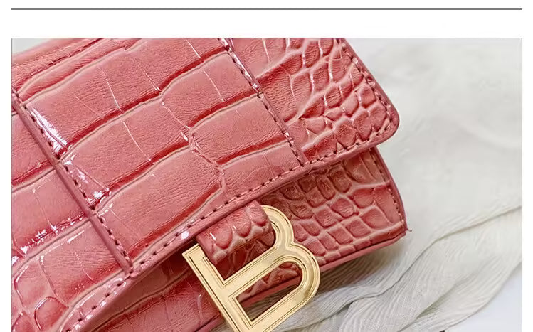 Sac bandoulière et sac à main mini femme en cuir PU motif crocodile (EGB217)
