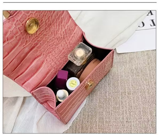 Crocodile Pattern PU Leather Mini Crossbody & Hand Women Bag (EGB217)