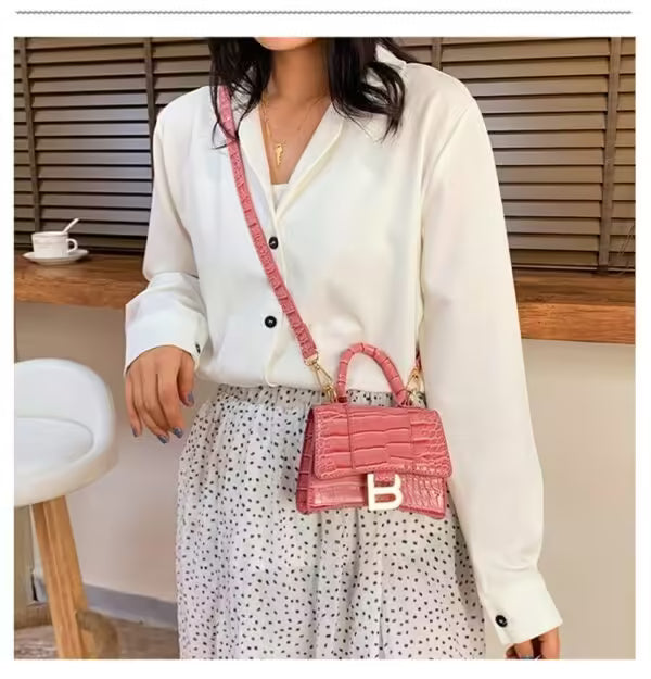 Sac bandoulière et sac à main mini femme en cuir PU motif crocodile (EGB217)