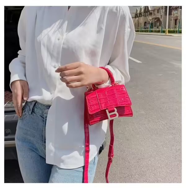 Sac bandoulière et sac à main mini femme en cuir PU motif crocodile (EGB217)
