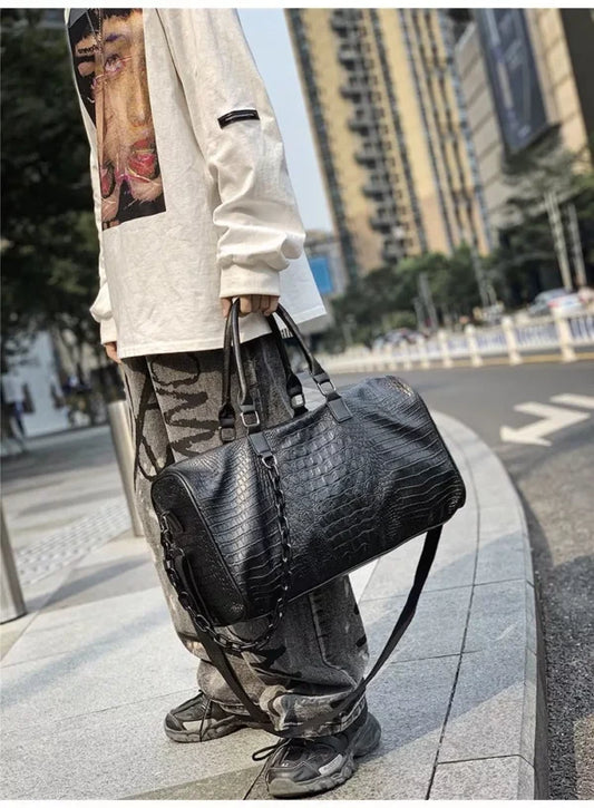 Crocodile Pattern PU Leather Unisex Hand Bag (EGB160)