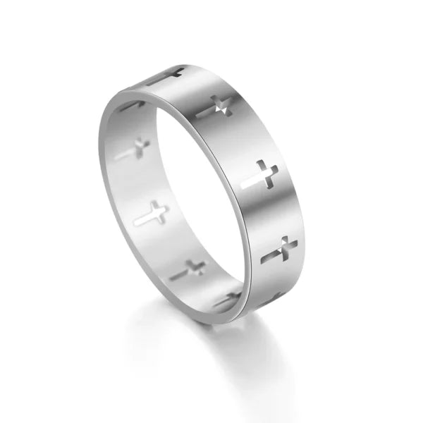 Bague unisexe en forme de croix (EGR018)