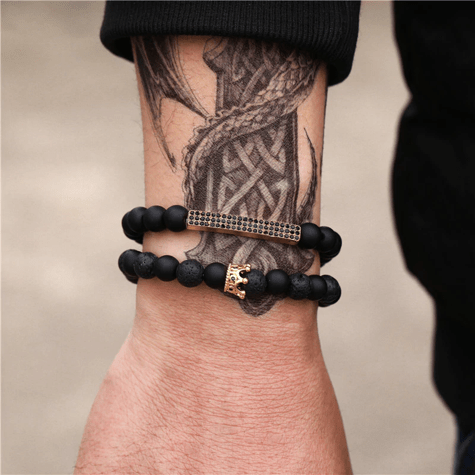 crown black lava stone beads golden set egbt245 featured img