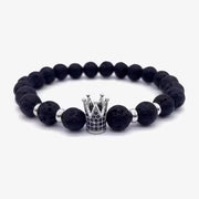 Bracelet de perles noires en forme de couronne (EGBT175)
