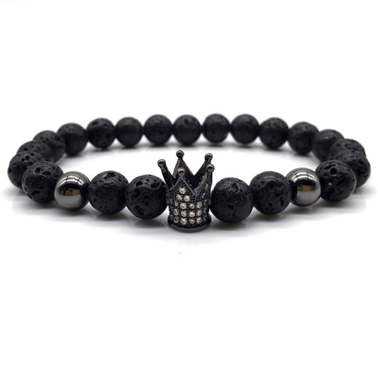 crown shape lava beads stone bracelet featured img