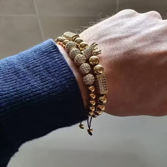 Bracelet Crown X Disco Balls (lot de 2) (EGBT112)