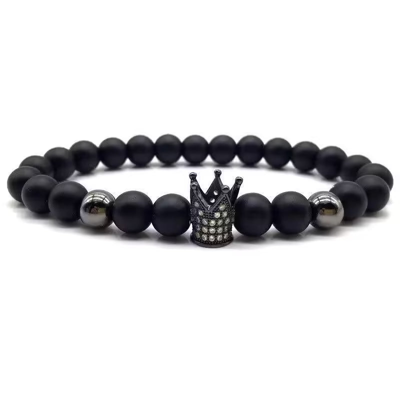 Crown Zircon Beads Bracelet (EGBT158)