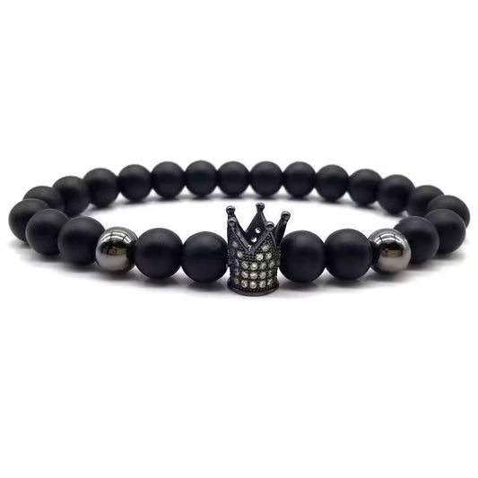 Bracelet de perles de zircon en forme de couronne (EGBT158)