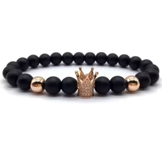 Bracelet de perles de zircon en forme de couronne (EGBT158)