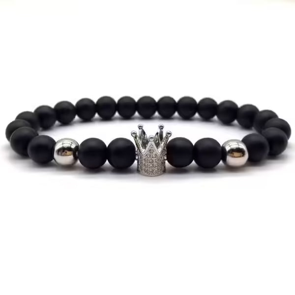 Bracelet de perles de zircon en forme de couronne (EGBT158)