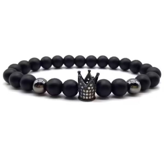 Bracelet de perles de zircon en forme de couronne (EGBT158)