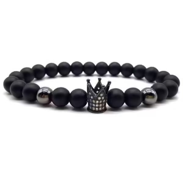 Bracelet de perles de zircon en forme de couronne (EGBT158)