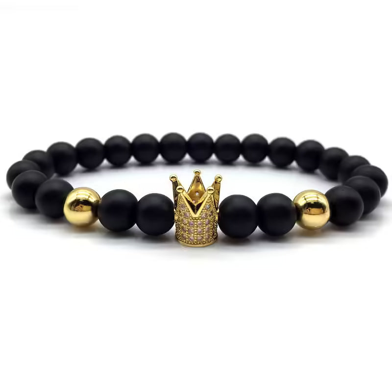 Crown Zircon Beads Bracelet (EGBT158)