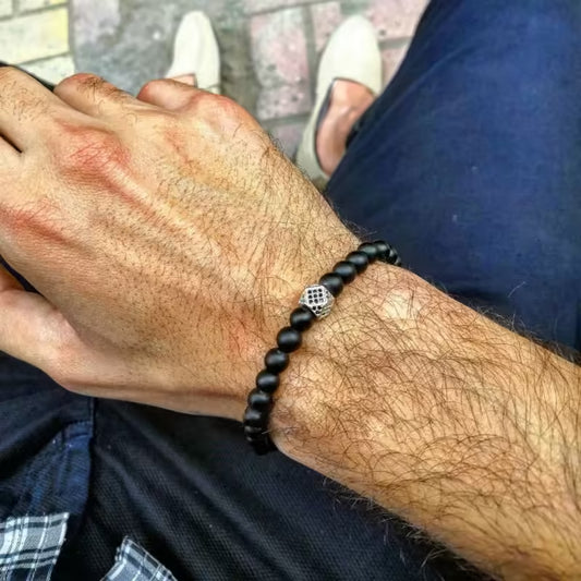 سوار من الخرز على شكل مكعب (EGBT312)