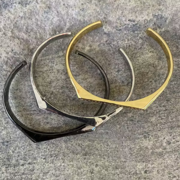 Cuff Zircon Men Stainless Steel Bangle Bracelet (EGBT391)