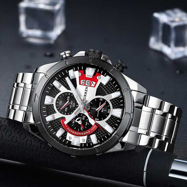 curren chronograph men stainless steel watch 8401 gallery img 13