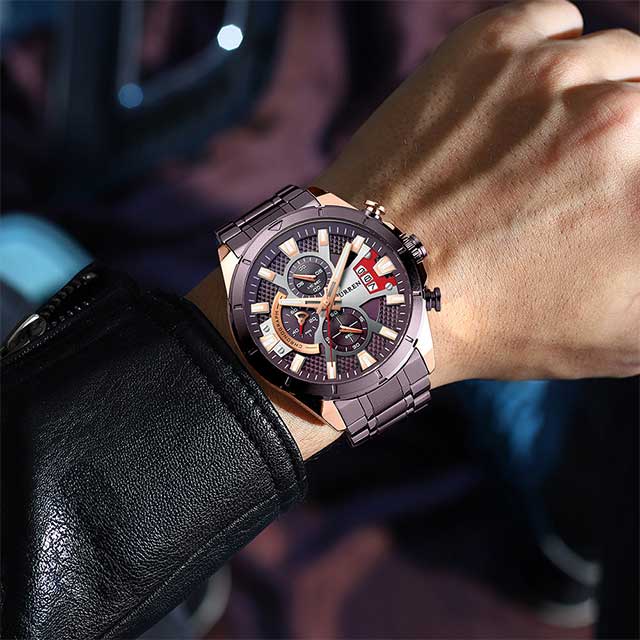 curren chronograph men stainless steel watch 8401 gallery img 18