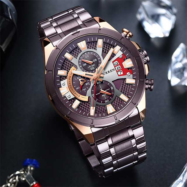 curren chronograph men stainless steel watch 8401 gallery img 19