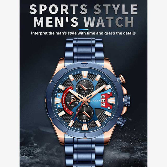 curren chronograph men stainless steel watch 8401 gallery img 2