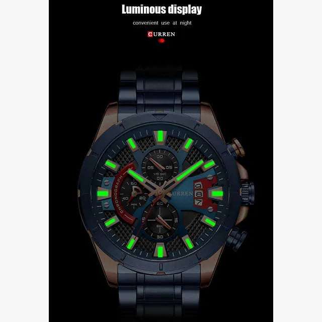 curren chronograph men stainless steel watch 8401 gallery img 8 jpg