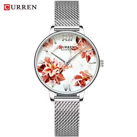 CURREN Flowers Mesh Strap Watch (CU9060)