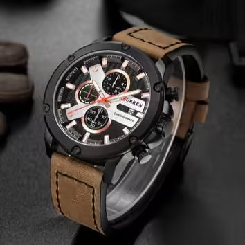ساعة كورين كرونوغراف جلدية للرجال (CU8308) 