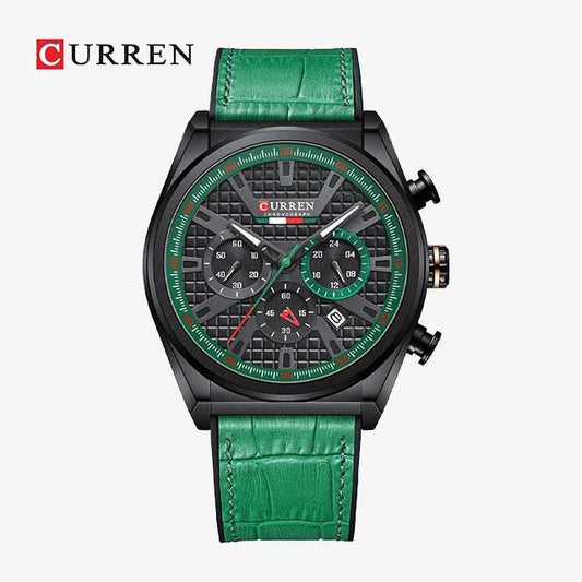 curren leather chronograph new arrival men watch gallery img 1