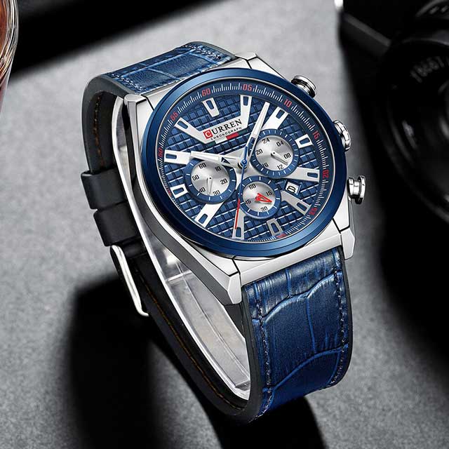 curren leather chronograph new arrival men watch gallery img 5