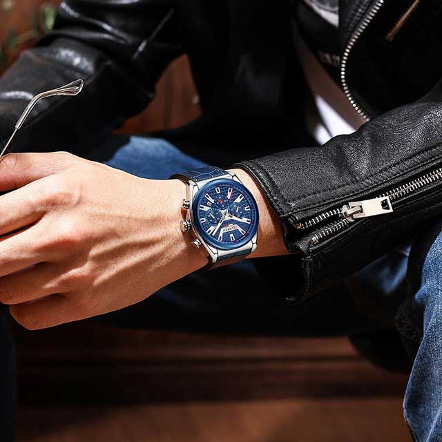curren leather chronograph new arrival men watch gallery img 6