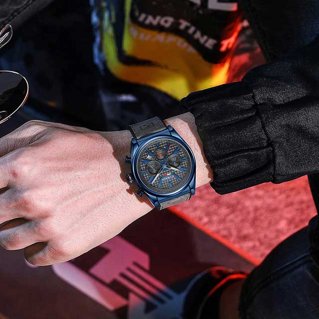 curren leather chronograph new arrival men watch gallery img 7