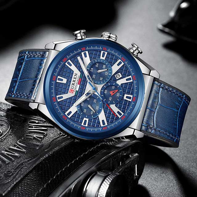 curren leather chronograph new arrival men watch gallery img 8