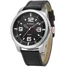 CURREN Men Black Leather Watch (CU8180)